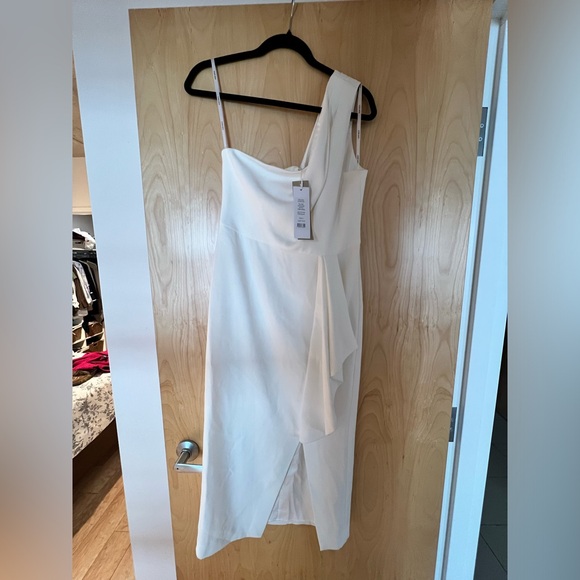 Evernew white one shoulder dress BNWT - 6 - Picture 4 of 4